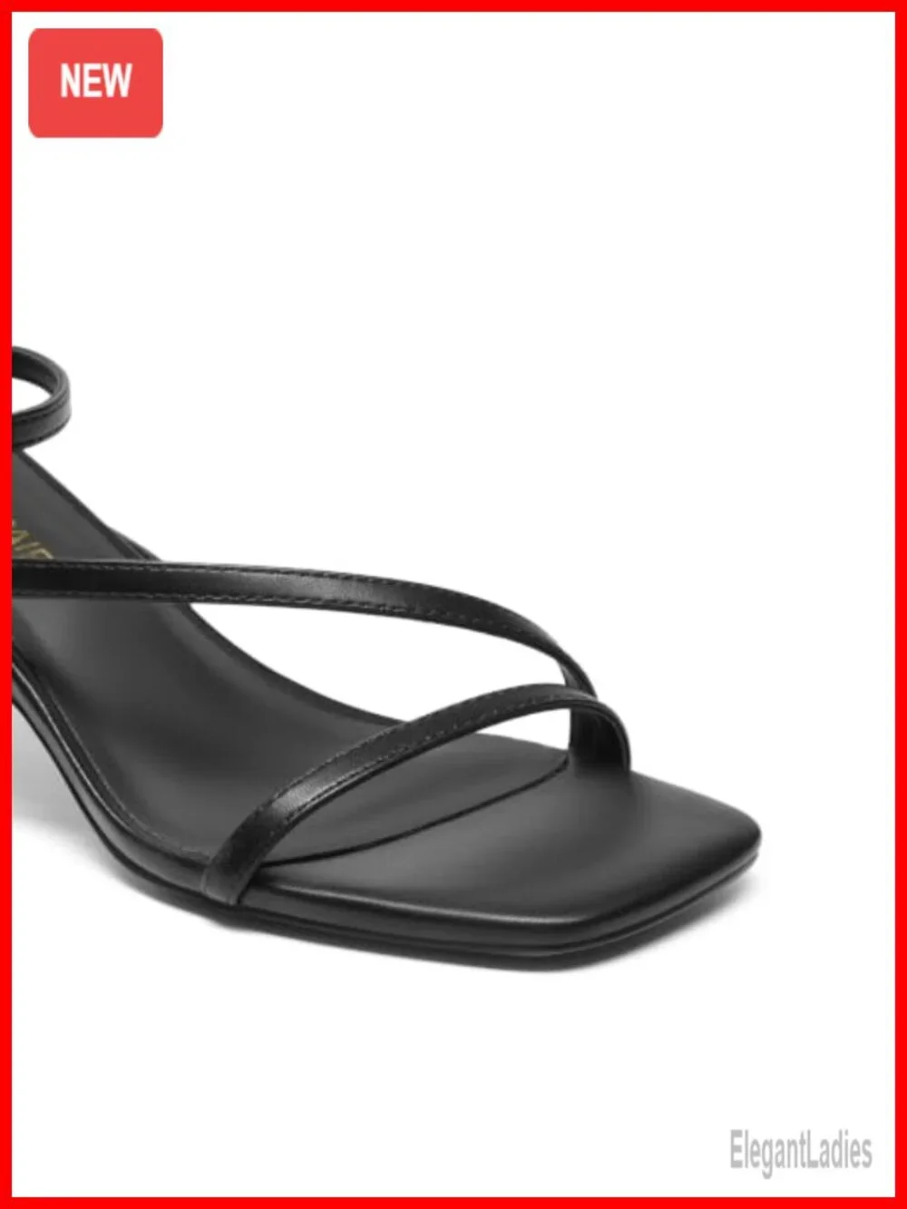 Women's Low Kitten Heels Strappy Square Toe Stiletto Sandals